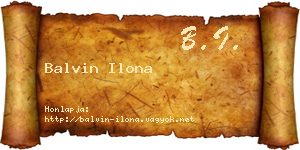 Balvin Ilona névjegykártya