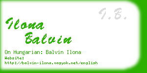 ilona balvin business card